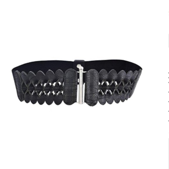 Accessories - Women Elastic High Waist Cinch Belt FauxPU Leather